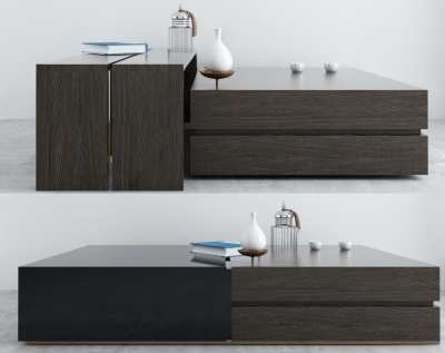 现代茶几组合3D模型下载